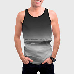 Майка-безрукавка мужская Туманные горы, цвет: 3D-черный — фото 2