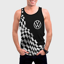 Майка-безрукавка мужская Volkswagen racing flag, цвет: 3D-черный — фото 2