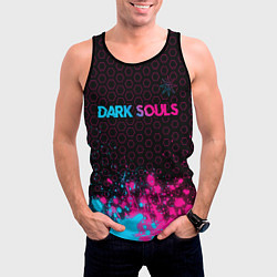 Майка-безрукавка мужская Dark Souls - neon gradient: символ сверху, цвет: 3D-черный — фото 2