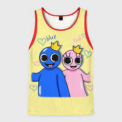 Майка-безрукавка мужская Радужные друзья: Синий и Розовая, цвет: 3D-красный