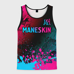 Майка-безрукавка мужская Maneskin - neon gradient: символ сверху, цвет: 3D-черный