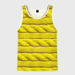 Майка-безрукавка мужская Жёлтый свитер - Осень-Зима 2028, цвет: 3D-белый
