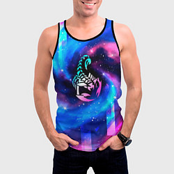 Майка-безрукавка мужская Scorpions неоновый космос, цвет: 3D-черный — фото 2