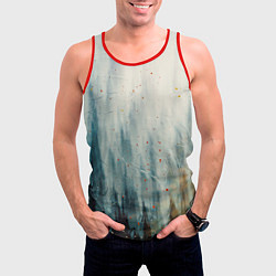 Майка-безрукавка мужская Абстрактные водянистые паттерны и краски, цвет: 3D-красный — фото 2