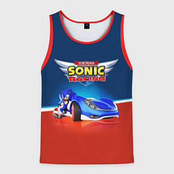 Майка-безрукавка мужская Team Sonic Racing - Ёжик и его точило, цвет: 3D-красный