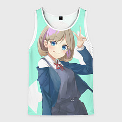 Майка-безрукавка мужская Милая Кэкэ Тан - Живая любовь Суперзвезда, цвет: 3D-белый