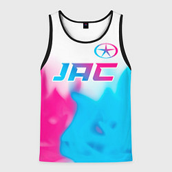 Майка-безрукавка мужская JAC neon gradient style: символ сверху, цвет: 3D-черный