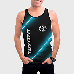Майка-безрукавка мужская Toyota неоновые лампы, цвет: 3D-черный — фото 2