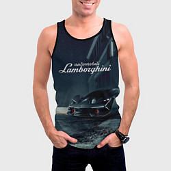 Майка-безрукавка мужская Lamborghini - power - Italy, цвет: 3D-черный — фото 2