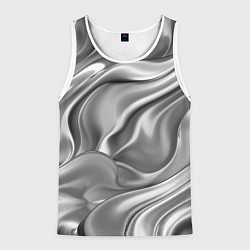 Майка-безрукавка мужская Плавленное серебро, цвет: 3D-белый