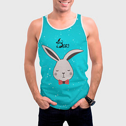 Майка-безрукавка мужская Кролик 2023 новый год, цвет: 3D-белый — фото 2