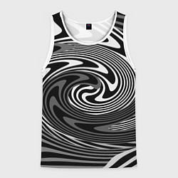Майка-безрукавка мужская Black and white abstract pattern, цвет: 3D-белый