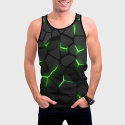 Майка-безрукавка мужская Green neon steel, цвет: 3D-черный — фото 2