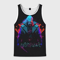 Майка-безрукавка мужская Witcher in neon style, цвет: 3D-белый