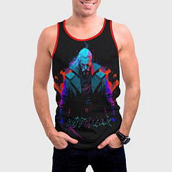 Майка-безрукавка мужская Witcher in neon style, цвет: 3D-красный — фото 2