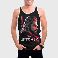 Майка-безрукавка мужская Witcher art, цвет: 3D-белый — фото 2
