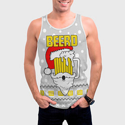 Майка-безрукавка мужская Свитер с пивом beerd, цвет: 3D-белый — фото 2