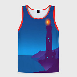 Майка-безрукавка мужская Маяк в ночи, цвет: 3D-красный