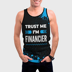 Майка-безрукавка мужская Trust me Im financier dark, цвет: 3D-черный — фото 2