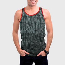 Майка-безрукавка мужская Кожа крокодила - fashion, цвет: 3D-красный — фото 2