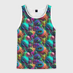 Майка-безрукавка мужская Паттерн Морские Монстры, цвет: 3D-белый