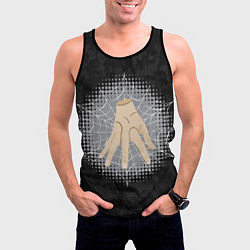 Майка-безрукавка мужская Жуткая рука зомби в паутине, цвет: 3D-черный — фото 2