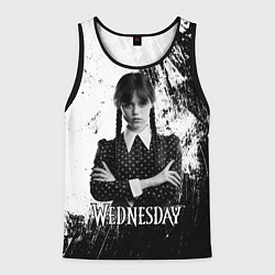 Майка-безрукавка мужская Wednesday black and white, цвет: 3D-черный