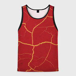 Майка-безрукавка мужская Красный текстурный узор, цвет: 3D-черный