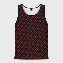 Майка-безрукавка мужская Ромбики красные, цвет: 3D-черный
