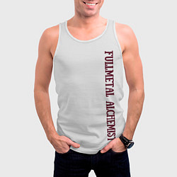 Майка-безрукавка мужская Fullmetal Alchemist минимализм и надпись, цвет: 3D-белый — фото 2