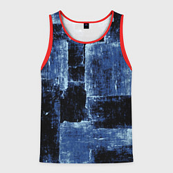 Майка-безрукавка мужская Синий абстракт, цвет: 3D-красный