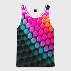 Майка-безрукавка мужская Шейповые грани, цвет: 3D-белый