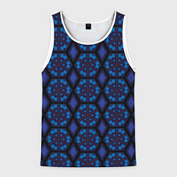 Майка-безрукавка мужская Орнамент из шестиугольников, цвет: 3D-белый