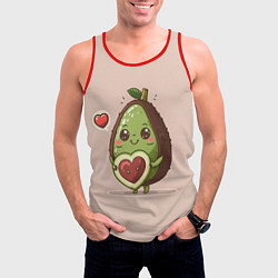 Майка-безрукавка мужская Влюбленный авокадо - парные, цвет: 3D-красный — фото 2