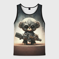 Майка-безрукавка мужская Cute animal with a gun, цвет: 3D-черный