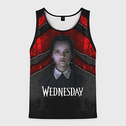 Майка-безрукавка мужская Wedneday black and red, цвет: 3D-черный