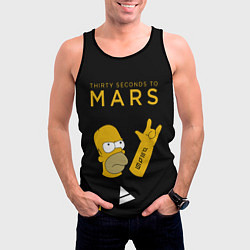 Майка-безрукавка мужская 30 Seconds to Mars Гомер Симпсон рокер, цвет: 3D-черный — фото 2
