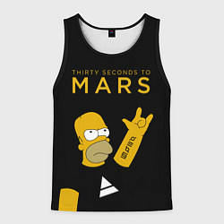 Майка-безрукавка мужская 30 Seconds to Mars Гомер Симпсон рокер, цвет: 3D-черный