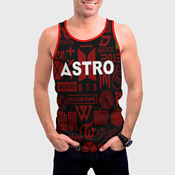Майка-безрукавка мужская Astro k-pop pattern, цвет: 3D-красный — фото 2