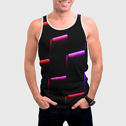 Майка-безрукавка мужская Неоновый надлом света, цвет: 3D-белый — фото 2