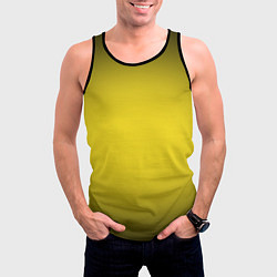 Майка-безрукавка мужская Желтый градиент, цвет: 3D-черный — фото 2