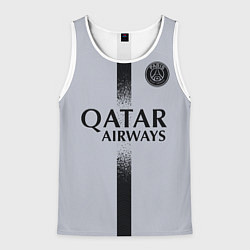 Майка-безрукавка мужская Форма ПСЖ 2223 гостевая, цвет: 3D-белый