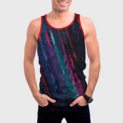 Майка-безрукавка мужская Неоновая стена, цвет: 3D-красный — фото 2