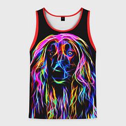 Майка-безрукавка мужская Dog - neon lines, цвет: 3D-красный