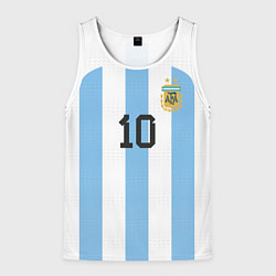 Майка-безрукавка мужская Марадона форма сборной Аргентины, цвет: 3D-белый