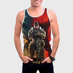 Майка-безрукавка мужская Gears of War Маркус Феникс, цвет: 3D-белый — фото 2