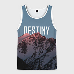 Майка-безрукавка мужская Горы судьба, цвет: 3D-белый