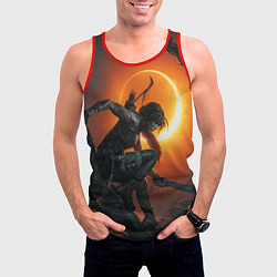Майка-безрукавка мужская Lara Croft, цвет: 3D-красный — фото 2