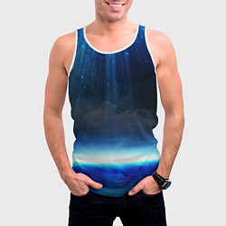 Майка-безрукавка мужская Звездопад в океане, цвет: 3D-белый — фото 2