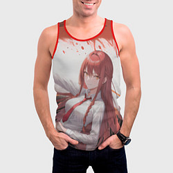 Майка-безрукавка мужская Макима: Человек бензопила - Аниме, цвет: 3D-красный — фото 2